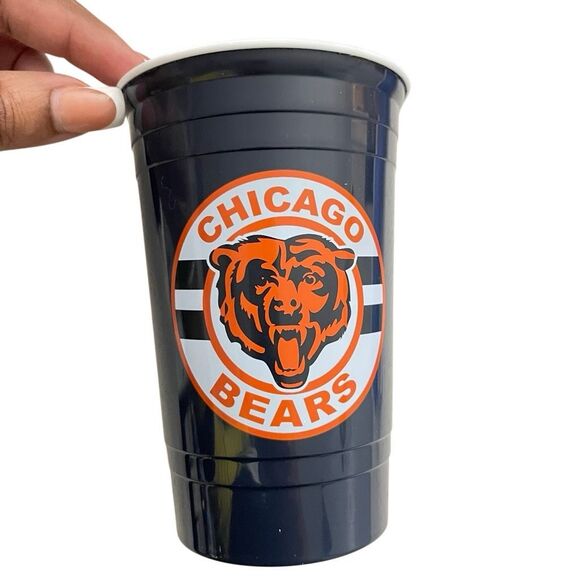 NFL Chicago Bears Navy Blue Logo Tumbler 500ml / 17oz Secure Travel Lid - Picture 4 of 9